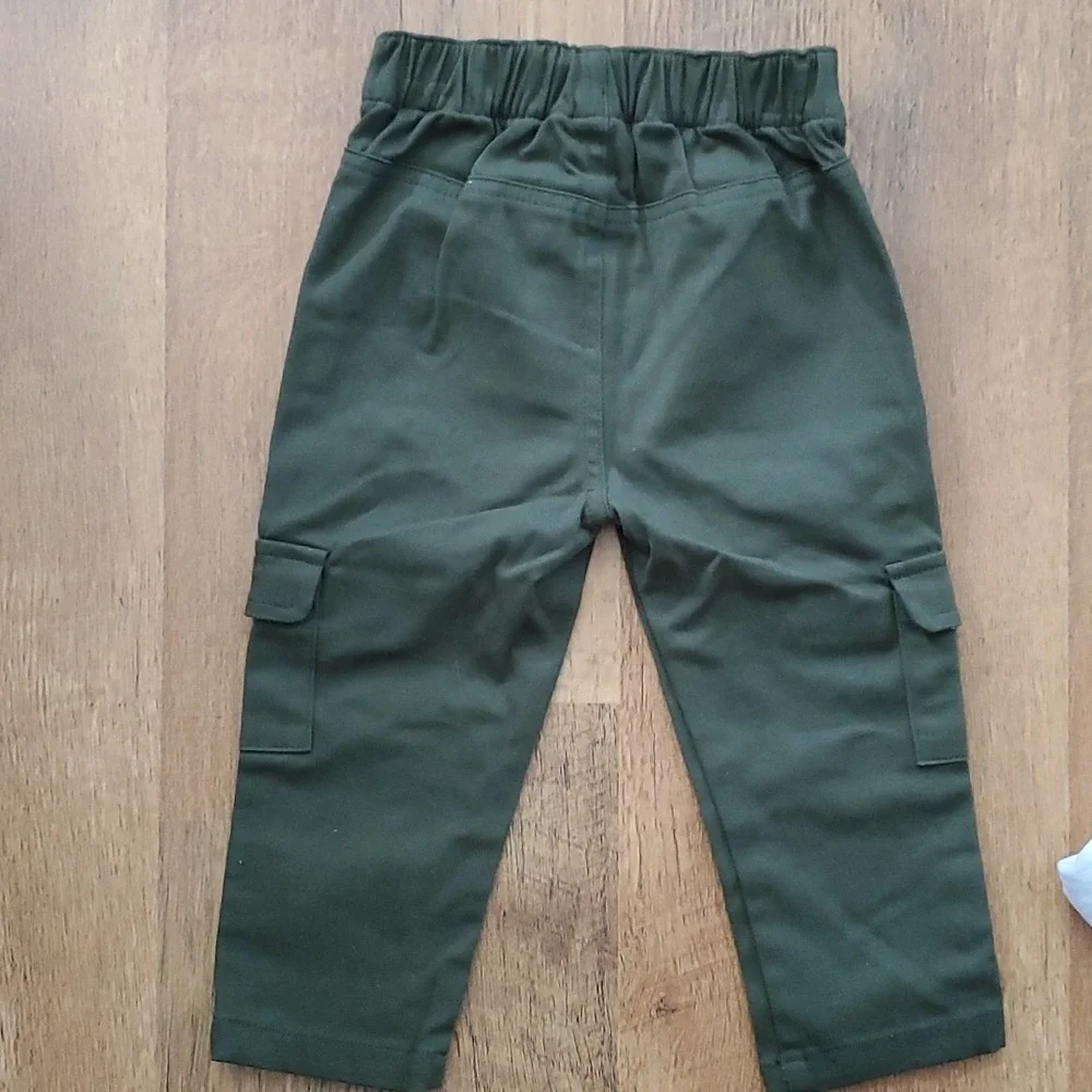 Carters‎ Girls Rose Onesie Long Sleeve Outfit with Olive Green Pants Size 18M